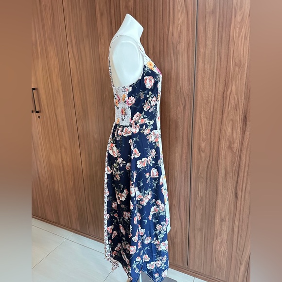 Mlle Gabrielle Dress Women High Low Mixed Print Maxi Size M - Picture 4 of 13